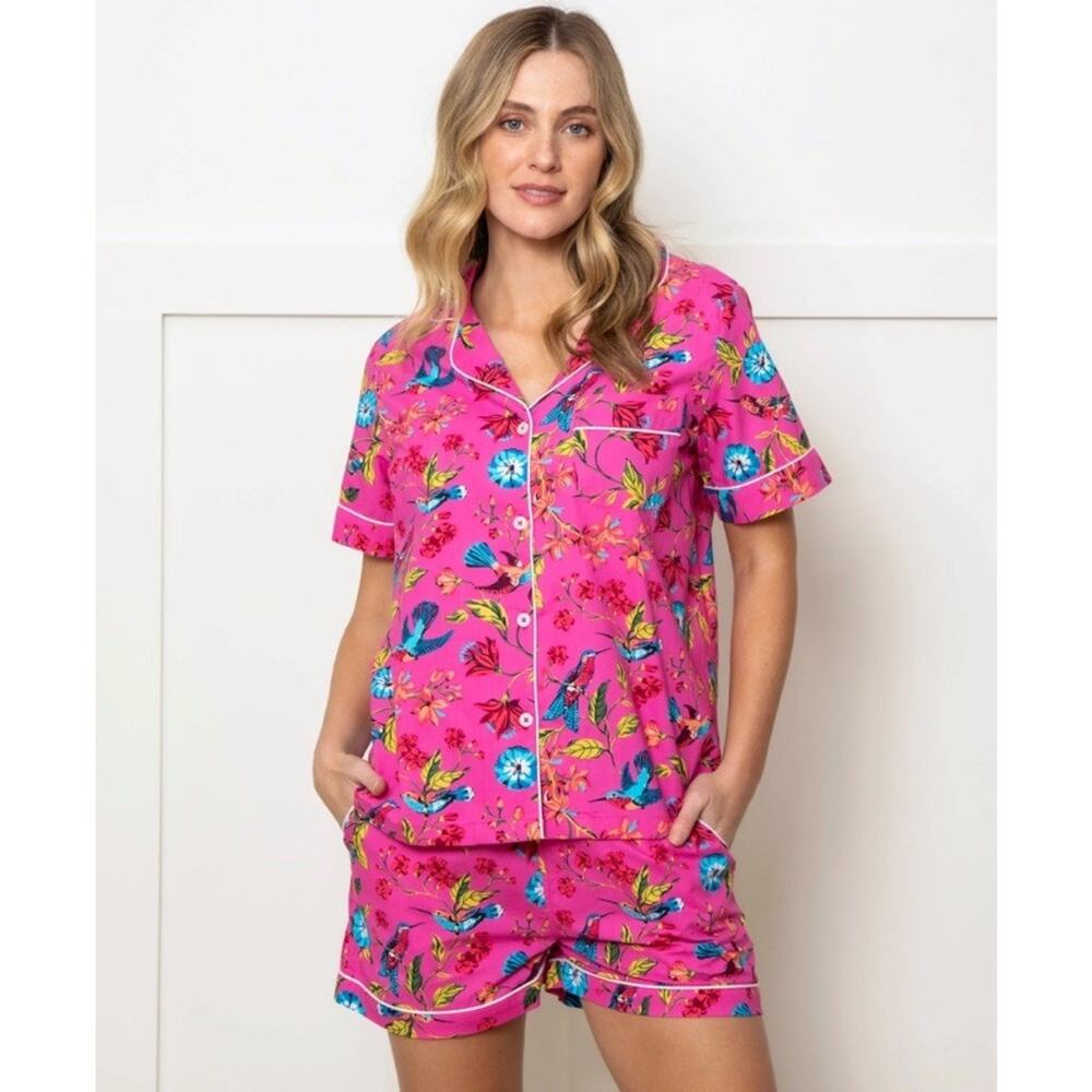 Printfresh Pink Floral & HummingBird Short Pajama Set